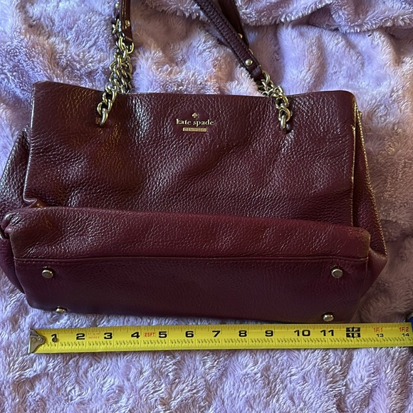 Kate Spade Mulberry Plum color handbag. Gold tone hardware. - Picture 8 of 9